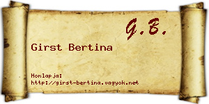 Girst Bertina névjegykártya